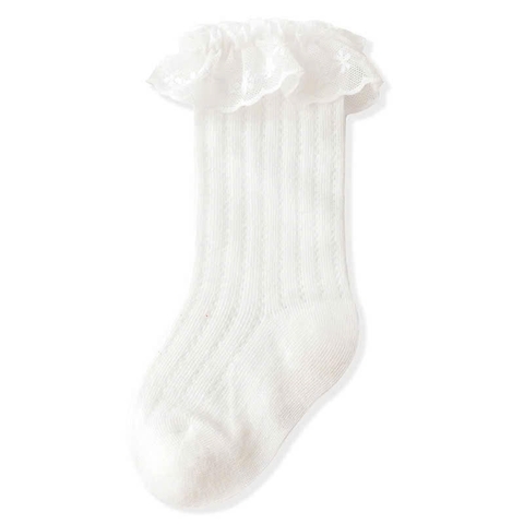 JS - Tất lưới dài cổ ren 8046(0-12M)