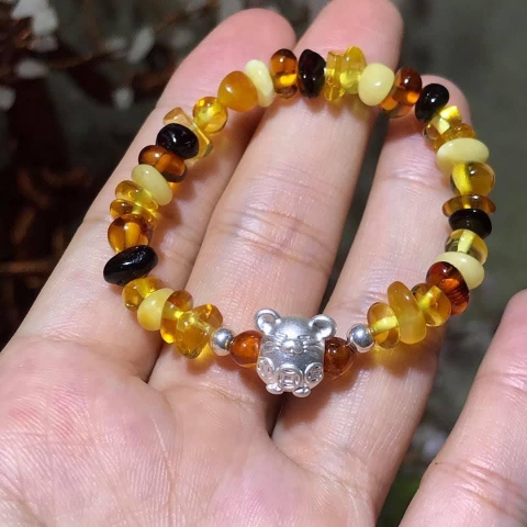 AMBER - VÒNG TAY HỔ PHÁCH PHÁP MIX BẠC XI VÀNG