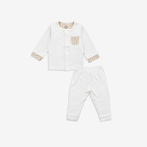 BUBABY - Bộ dài tay cài giữa Bambus(1-9M)