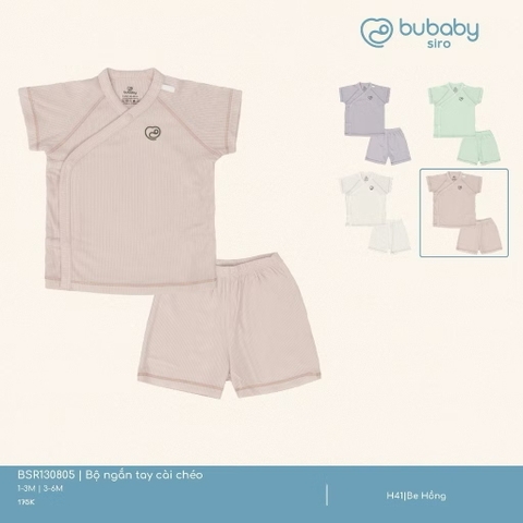 BUBABY - Bộ ngắn tay cài chéo Siro(1-6M)