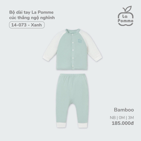 LA POMME - Bộ dài tay cúc thẳng ngộ nghĩnh(NB-6M)