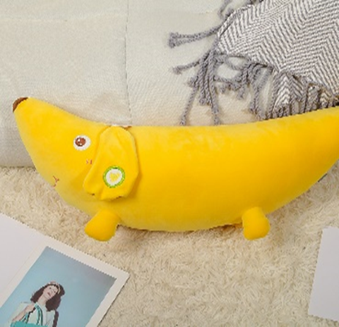 MINIGOOD - GỐI ÔM HÌNH CHUỐI VÀNG MẶT CÚN 80CM