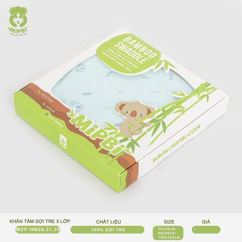 MIPBI - KHĂN QUẤN VÀ TẮM 100% SỢI TRE 3 LỚP