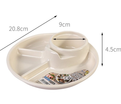 INOMATA - KHAY ĂN 3 NGĂN KÈM KHAY ĐỂ CỐC