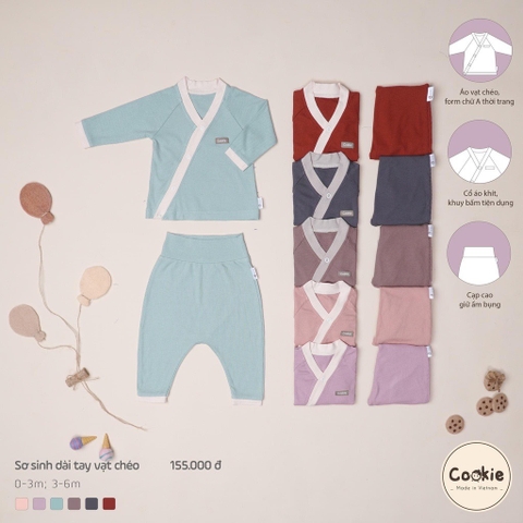 COOKIE SS dài tay vạt chéo(0-6M)