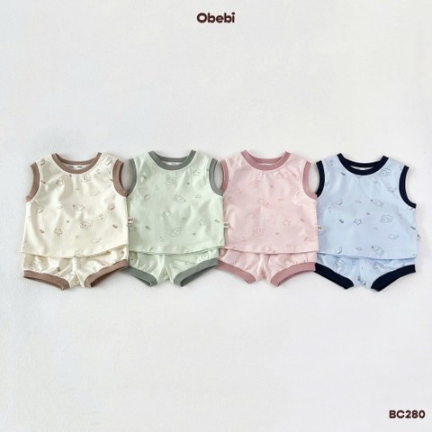 OBEBI - Bộ ba lỗ cotton hoạ tiết(66-110)