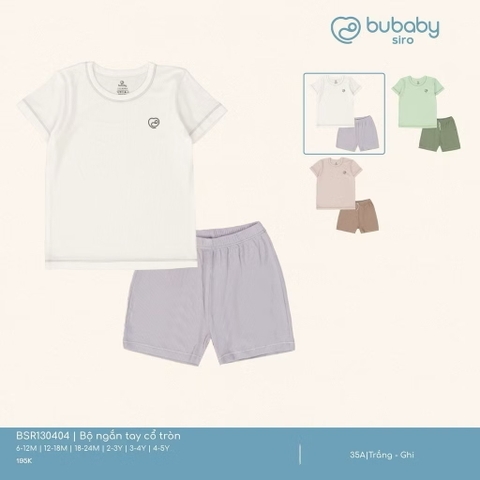 BUBABY - Bộ cộc tay cổ tròn Siro(6M-5Y)