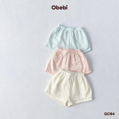 OBEBI - Quần cộc bé gái họa tiết hoa OBEBI (73-120)