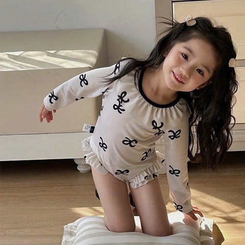 TL- Bộ bơi liền cổ bèo in hoạ tiết(90-140)