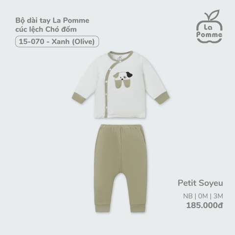 LA POMME - Bộ dài tay cúc lệch chó đốm(NB-6M)