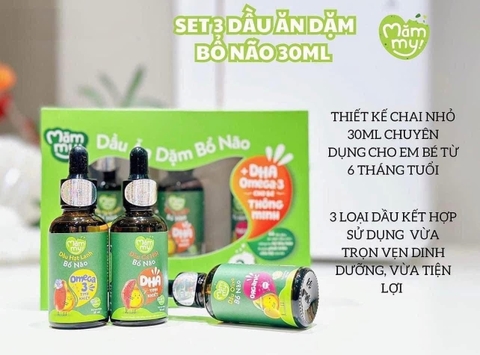 MAMMY - 6M+SET 3 CHAI DẦU ĂN DẶM BỔ NÃO