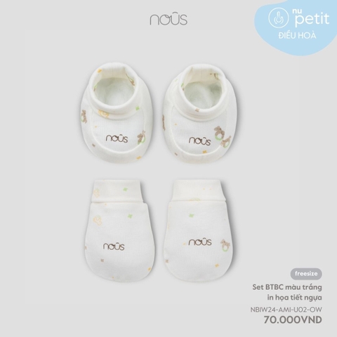 NOUS- Set BTBC màu trắng in hình