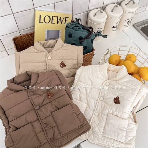 TMT - Áo gile phao thêu gấu lót nỉ(73-100)