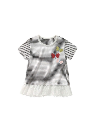 TL - Váy Malwee kẻ chuồn chuồn gấu ren (100-150)