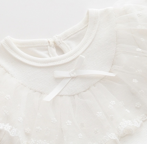 JS - Body thun váy xoè trắng+turban nơ(59-80)