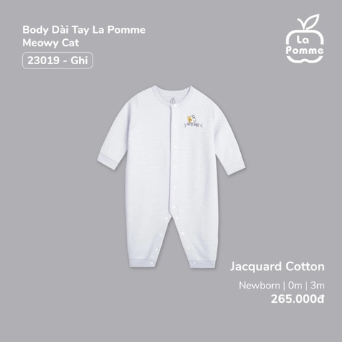 LA POMME Body dài tay Meowy Cat(NB-3M)