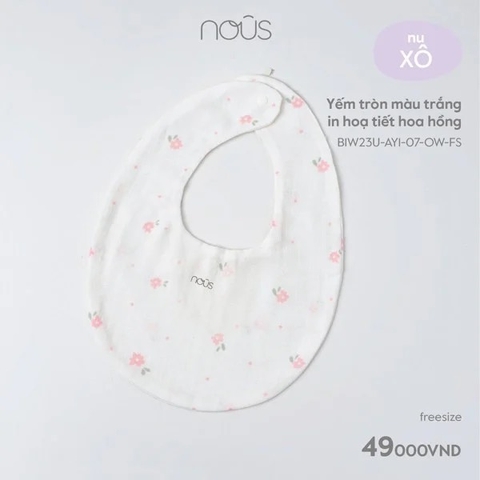 NOUS Yếm tròn trắng in hoạ tiết
