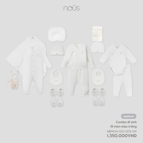 NOUS - Combo đi sinh 19 món màu trắng NB