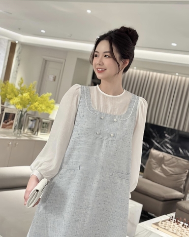 JM Váy dạ Tweed phối tay tơ(S-L)