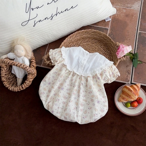 JS - Bodybe hoạ tiết thỏ hoa cổ yếm trắng(66-80)