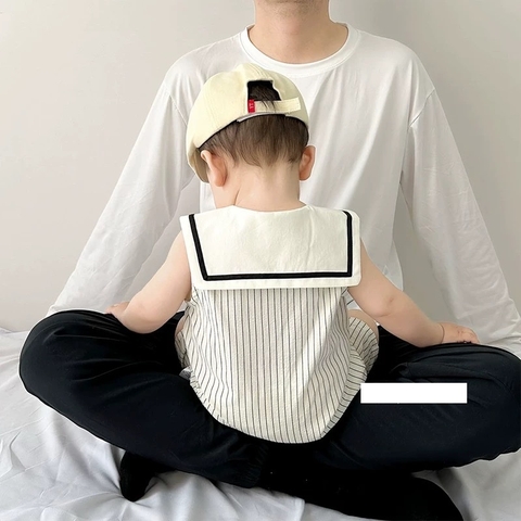 JS - Body đùi sát nách kẻ sọc đen Gấu trúc(66-80)