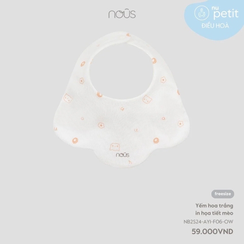 NOUS - Yếm hoa trắng in hoạ tiết mèo