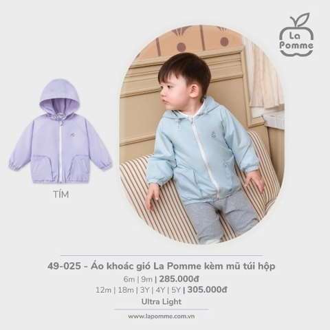 LA POMME - Áo khoác gió kèm mũ túi hộp(6M-5Y)