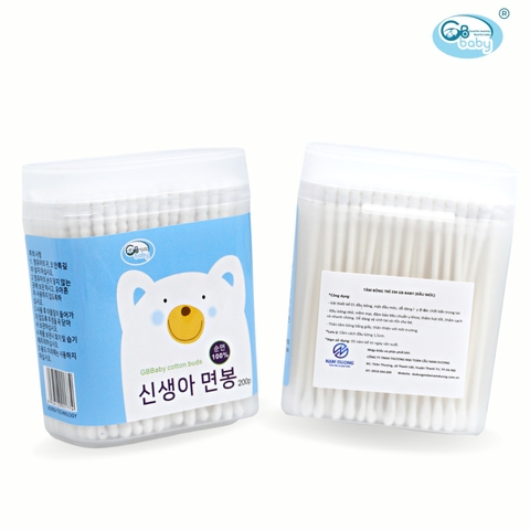 GB BABY - TĂM BÔNG CÓ ĐẦU MÓC HỘP VUÔNG 200 QUE