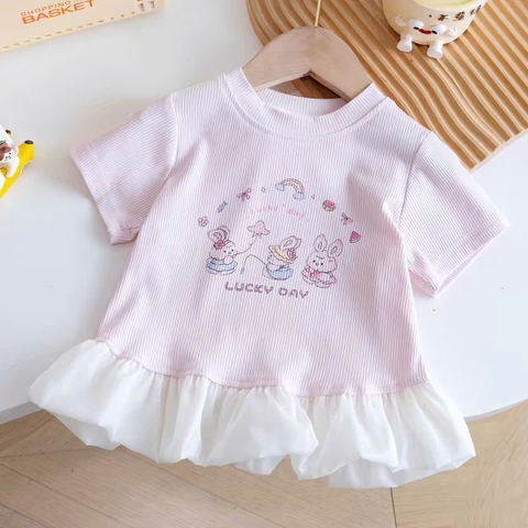 TL - Áo phông thỏ Lucky Day viền bèo (90-130)
