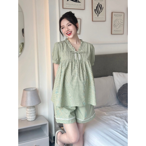 JM - Bộ bầu kẻ cốm nhí ô vuông nhỏ(M,L)