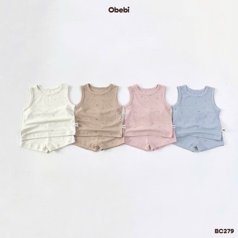 OBEBI - Bộ ba lỗ cotton gân (66-10