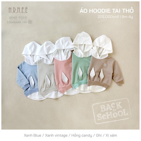 HRNEE Áo Hoodie tai thỏ(S6M-3Y)