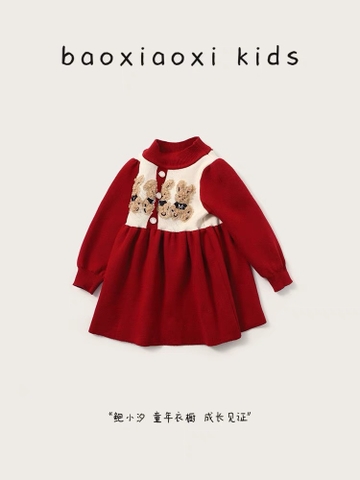 MT Váy len đỏ thỏ(110-150)