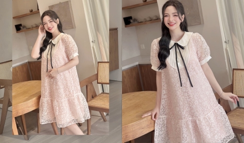 JM - Váy ren hoa hồng cam(S-L)