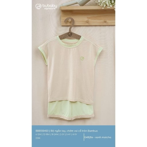 BUBABY - Bộ ngắn tay chờm vai cổ tròn(6M-4Y)