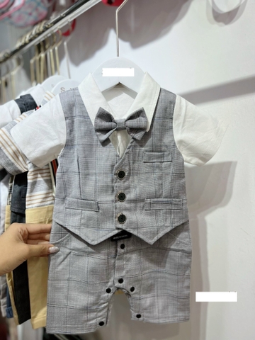 MT - Body công tử kẻ ghi nơ(0-18M)