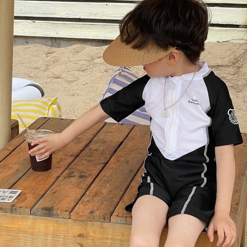 TL - Bộ bơi liền hoạ tiết đen trắng(90-140)