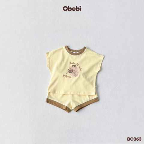 OBEBI - Bộ cộc mùa hè phối viền in hình thú OBEBI (73-120)