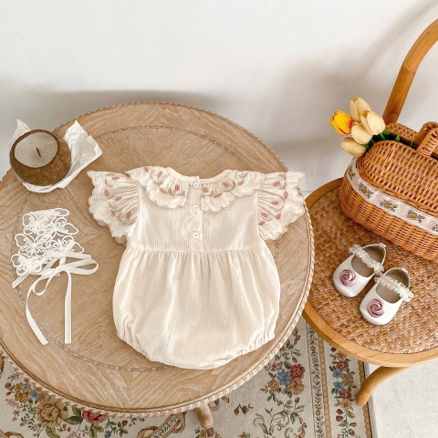 JS - Body be tay tiên cổ bèo thêu hoa hồng(66-80)