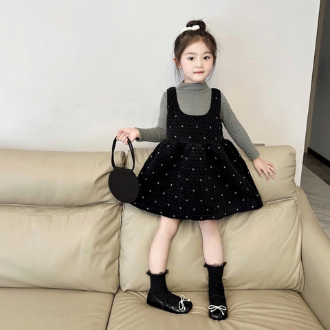 TL - Set áo+váy nhung chần bông(90-140)