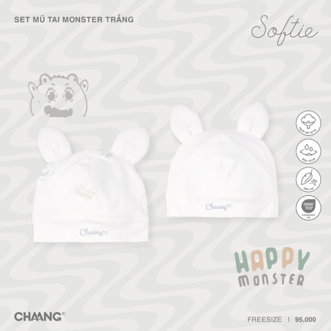 CHAANG - Set mũ tai Monster trắng