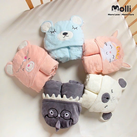 BW Ủ lông nhung thú Molli hoạ tiết