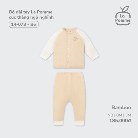 LA POMME - Bộ dài tay cúc thẳng ngộ nghĩnh(NB-6M)