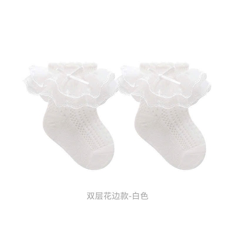 TL - Tất lưới ren bèo 2 tầng(0-12M)
