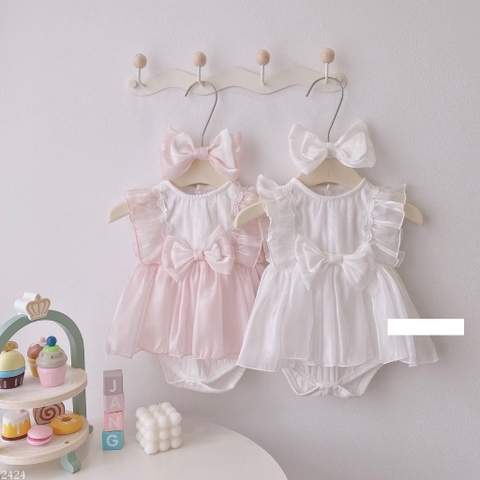 JS - Set body váy tay tiên nơ ngực+turban nơ(59-80)