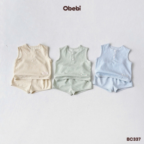 OBEBI - Bộ ba lỗ kẻ sọc mùa hè OBEBI (73-120)