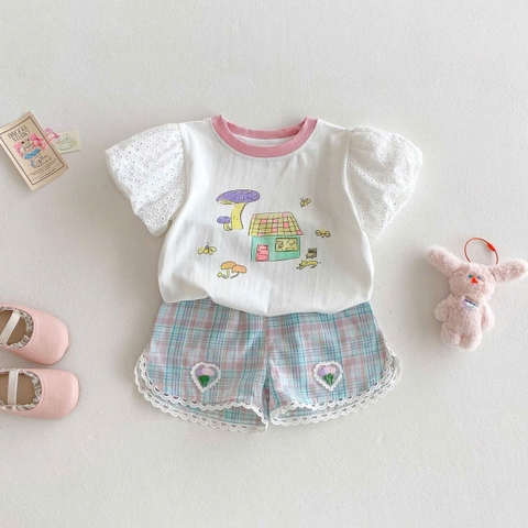 TL - Set áo thun tay bồng + quần short (73-120)