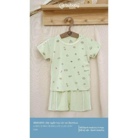 BUBABY - Bộ ngắn tay cài vai BAMBUS 30111(6M-5Y)
