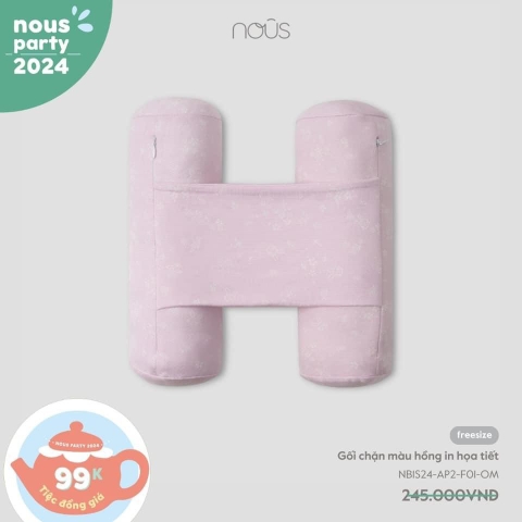 NOUS - GỐI CHẶN MÀU HỒNG IN HỌA TIẾT