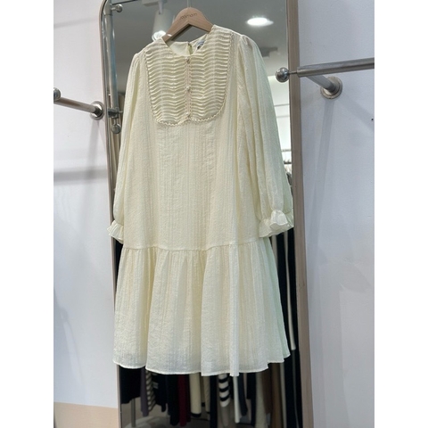 JM Váy bầu tơ cổ xếp(S-L)